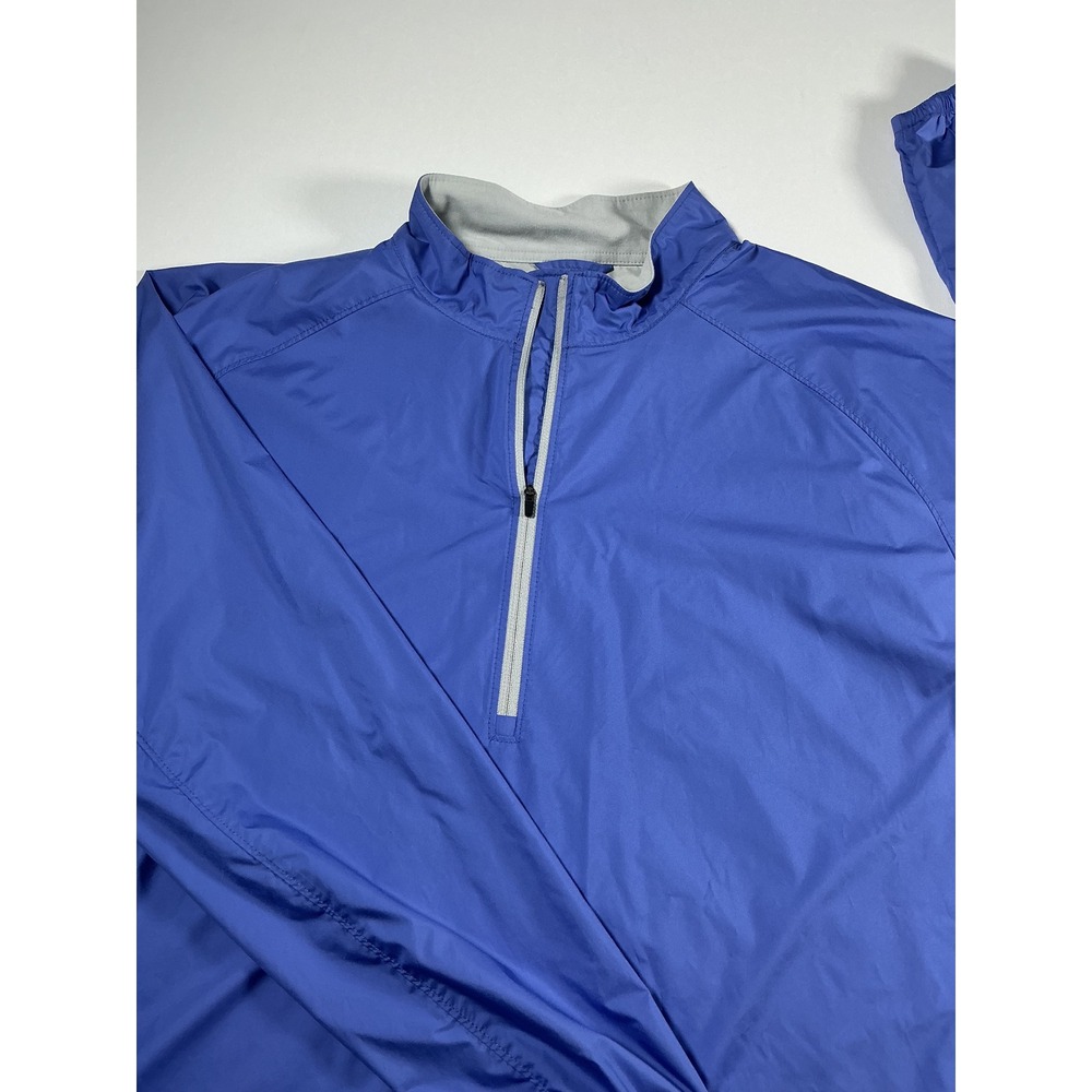 Peter Millar Crown Sport Hyperlight Gust Windbreaker Blue Golf 1/4 Zip Size XL